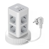 Prelungitor tip Turn Tessan TPS03RX-DE-C, 8 prize, 2X USB A, 1X USB-C, 3A, 3600W, cablu 2m