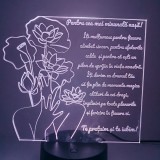 Lampa 3D pentru NaE a , 16 Culori, Telecomanda E i USB, Cadou cu Mesaj