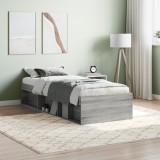 Gossi cadru de pat mic single, sonoma gri, 75x190 cm