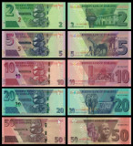 ZIMBABWE █ SET █ 2 + 5 + 10 + 20 + 50 Dollars █ 2019-2020 █ UNC