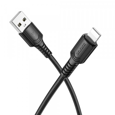 Cablu Date si Incarcare USB-A - Lightning Borofone BX116 Certain, 18W, 1m, Negru foto