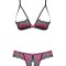 Set Lenjerie Sexy Din Dantela Cu Decupaje Tulia, Negru + Roz, S/M