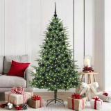 vidaXL Brad de Crăciun artificial pre-luminat cu set de bile Verde 3395349