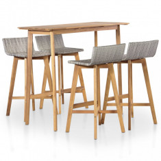 vidaXL Set mobilier de exterior, 5 piese, lemn masiv de acacia