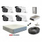 Kit sistem profesional 4 camere supraveghere FULL HD 40 m IR HIKVISION complet, lentila 2.8mm+ accesorii + hard 1TB + UPS WELL