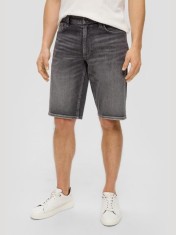 Pantaloni scurti barbati de blugi cu talia medie si croiala Regular fit, Gri foto