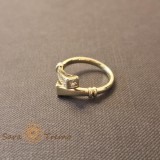 Inel design regal cu cristale zirconia albe - placat 14k