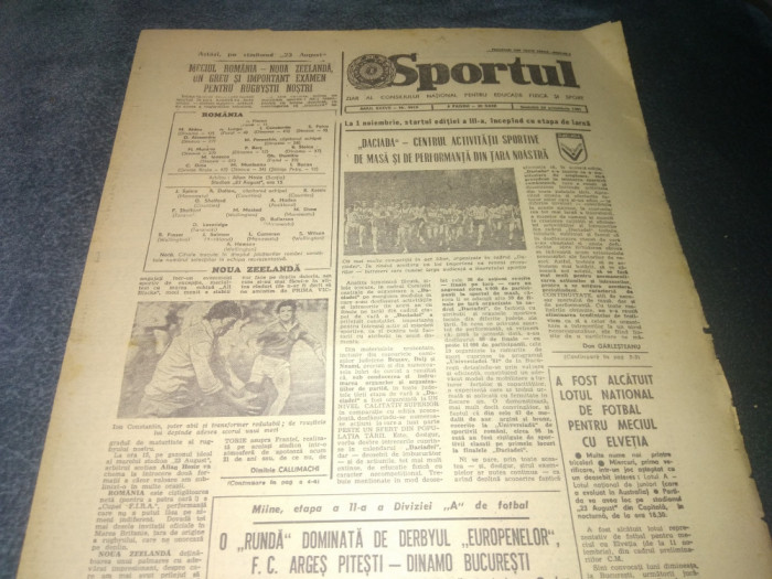 ZIARUL SPORTUL 26 OCTOMBRIE 1981