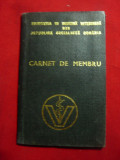 Carnet Membru Societatea Medicina Veterinara RSR 1972