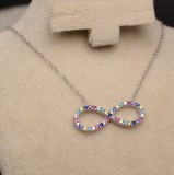 Lantisor Cu Pandativ DIn Argint -- Colorful Infinity-- ARG152A, Argintboutique