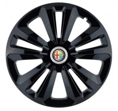 Set 4 Capace Roti Autohelix MSA?, potrivite jantelor de R14, pentru Alfa Romeo, model terra negru foto