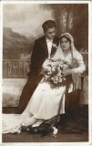 P2978N Mire și mireasă, studio fotografic din Turnu Severin, perioada interbelică