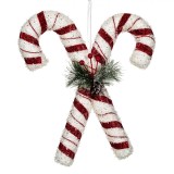 Decorațiuni Crăciun, Bastonașe Decorative, Spumă, Roșu-Alb, Glitter, 30 cm, Oem