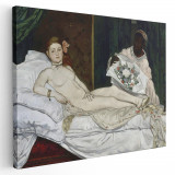 Tablou pictura Olympia de Edouard Manet 1576 Tablou canvas pe panza CU RAMA 80x120 cm