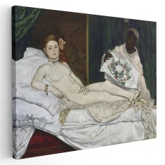 Tablou pictura Olympia de Edouard Manet 1576 Tablou canvas pe panza CU RAMA 20x30 cm