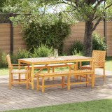 Cumpara ieftin Set de masă pentru grădină 5 pcs Maro 200 x 90 x 74 cm