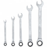 Set Chei Combinate cu Clichet Brilliant Tools, 8-19mm, 5 buc