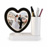 Oglinda Magica Personalizata cu Poza, Lumina LED si Suport pentru Pixuri , Model Inima , Cadou pentru Valentine s Day, Craciun si Ocazii Speciale