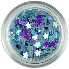 Confetti în forma unor flori mici - turcoaz