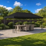 Cumpara ieftin Foisor pentru Gradina 6 x 3 m Negru Poliester si otel 190 gsm