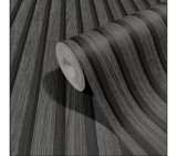 Tapet Modern Riflaj Lemn Negru Gri Marburg Botanica 33961 Vinil Lavabil 53cm x 10m
