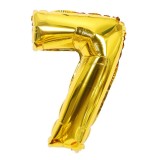 Balon din folie flippy, cifra 7, 81 cm, pentru aer sau heliu, bulk, auriu