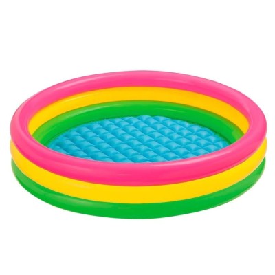 Piscina gonflabila rotunda, 114x25cm, multicolora, 3 inele foto