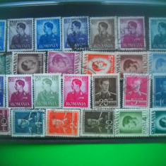 HOPCT LOT NR 430 REGELE MIHAI I -REGAT ROMANIA-26 TIMBRE VECHI-STAMPILAT