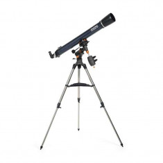 Telescop refractor Astromaster 90 EQ Celestron, 90 mm, marire 180 x, trepied otel, Negru foto