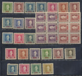 Ocupatia austriaca in Romania 1917 lot 35 timbre - emisiunea I (fond colorat), Nestampilat