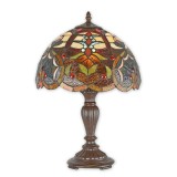 Lampa Tiffany din bronz cu decoratiuni colorate TA-129