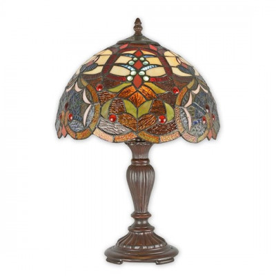 Lampa Tiffany din bronz cu decoratiuni colorate TA-129 foto