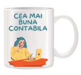 Cana alba personalizata &quot;Cea mai buna contabila &quot;, INOVATIX&reg;. 330ml