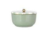 Bol decorativ, depozitare metal verde alb auriu Donya &Oslash;14x9h