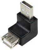 Adaptor USB 2.0 Unghi LogiLink, USB A Mama - USB A Tata, Negru