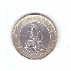 Moneda Mauritius 20 rupees 2007, stare foarte buna, curata