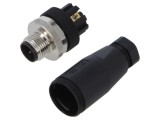 Conector TE Connectivity M12 4 pini 250V IP67 drept pe cablu T4111501041-000