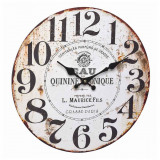 Ceas analog de perete din mdf design Vintage Quinine Tonique