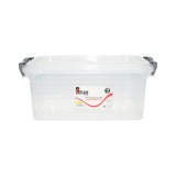 Cutie depozitare 10L cu capac din plastic, transparenta 360x240x150mm