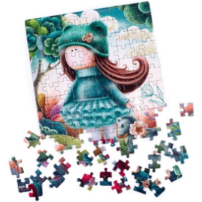 Puzzle Little doll with a horse, 23x30 cm, 120 piese De.tail DT100-03 foto
