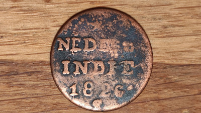 Indiile est Olandeze - moneda coloniala raruta - 1/2 stuiver 1826 - Willem I foto