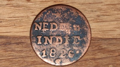R08 Indiile est Olandeze - moneda coloniala raruta - 1/2 stuiver 1826 - Willem I foto