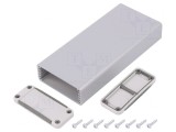 Carcasă aluminiu gri deschis 52x120x21mm