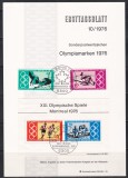 Germania 1976 - Jocurile Olimpice - Montreal, Carton filatelic