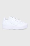 adidas Originals ghete de piele Forum Bold culoarea alb FY9042