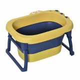 HOMCOM Cădiță de Baie Pliantă pentru Copii de 0-6 Ani, din Plastic Antiderapant, 75,3x55,4x43 cm, Galben | Aosom Romania