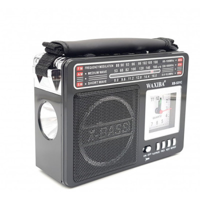 Radio Portabil cu 3 benzi , Ceas , MP3 Player și Lanterna , AM/FM/SW ,XB-531 foto