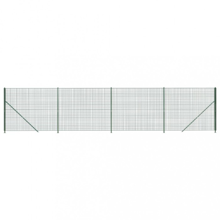 Gard plasa de sarma cu bordura, verde, 1,4x10 m