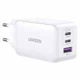 Cumpara ieftin Incarcator Priza USB-A QC 3.0, 2xUSB-C PD GaN 65W, 3.25A, Ugreen Nexode (15334), White