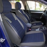 Cumpara ieftin Set Huse Scaune piele si textil compatibile Skoda Octavia (2012-2020) Albastru, Umbrella